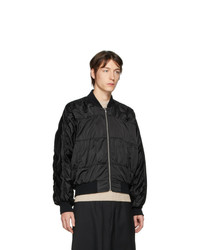 schwarze Satin Bomberjacke von Random Identities