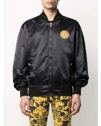 schwarze Satin Bomberjacke von VERSACE JEANS COUTURE