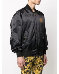 schwarze Satin Bomberjacke von VERSACE JEANS COUTURE