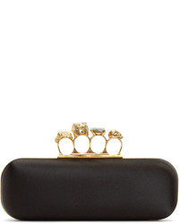 schwarze Satin Clutch von Alexander McQueen