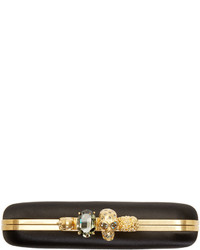 schwarze Satin Clutch von Alexander McQueen