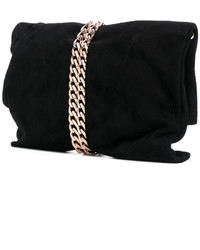 schwarze Satin Clutch von Jimmy Choo