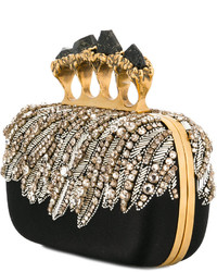 schwarze Satin Clutch von Alexander McQueen