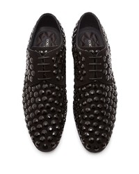 schwarze Satin Derby Schuhe von Dolce & Gabbana