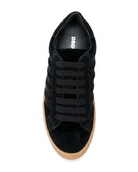 schwarze Satin niedrige Sneakers von Dsquared2