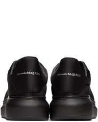 schwarze Satin niedrige Sneakers von Alexander McQueen