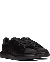 schwarze Satin niedrige Sneakers von Alexander McQueen