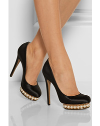 schwarze Satin Pumps von Nicholas Kirkwood