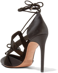 schwarze Satin Pumps von Alexandre Birman