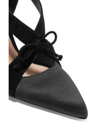 schwarze Satin Pumps von Alexandre Birman