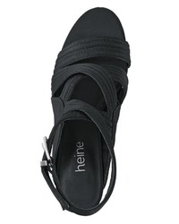 schwarze Satin Sandaletten von Heine