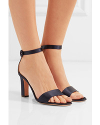 schwarze Satinsandalen von Gianvito Rossi