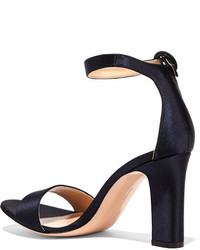 schwarze Satinsandalen von Gianvito Rossi