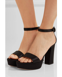 schwarze Satinsandalen von Gianvito Rossi