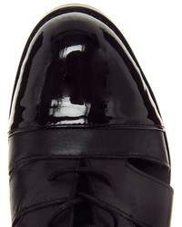 schwarze Schnürstiefeletten aus Leder mit Ausschnitten von Asos