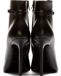 schwarze Schnürstiefeletten aus Leder mit Ausschnitten von Saint Laurent