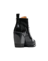 schwarze Schnürstiefeletten aus Leder von Chloé