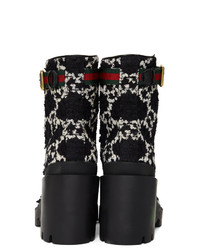 schwarze Schnürstiefeletten aus Leder von Gucci