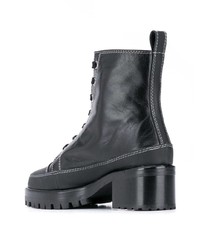 schwarze Schnürstiefeletten aus Leder von Nicole Saldaña