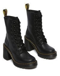 schwarze Schnürstiefeletten aus Leder von Dr. Martens