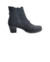 schwarze Schnürstiefeletten aus Leder von Gabor