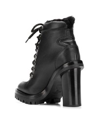 schwarze Schnürstiefeletten aus Leder von Valentino