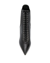 schwarze Schnürstiefeletten aus Leder von Sergio Rossi