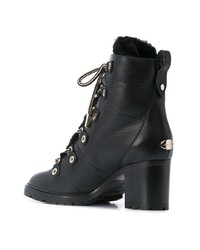 schwarze Schnürstiefeletten aus Leder von Jimmy Choo