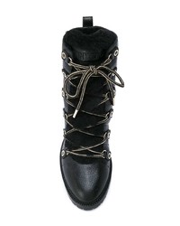 schwarze Schnürstiefeletten aus Leder von Jimmy Choo