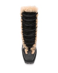 schwarze Schnürstiefeletten aus Leder von Jimmy Choo