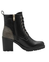 schwarze Schnürstiefeletten aus Leder von Marco Tozzi