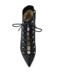 schwarze Schnürstiefeletten aus Leder von Jimmy Choo