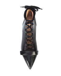 schwarze Schnürstiefeletten aus Leder von Derek Lam