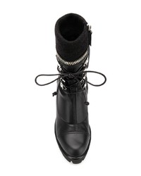 schwarze Schnürstiefeletten aus Leder von Giuseppe Zanotti Design