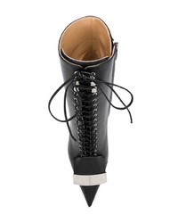 schwarze Schnürstiefeletten aus Leder von Sergio Rossi