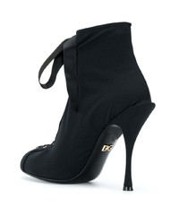 schwarze Schnürstiefeletten aus Segeltuch von Dolce & Gabbana