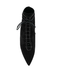 schwarze Schnürstiefeletten aus Wildleder von Saint Laurent