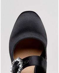 schwarze Schuhe aus Satin von Asos