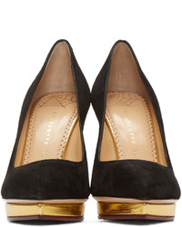 schwarze Schuhe aus Wildleder von Charlotte Olympia