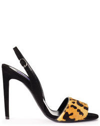 schwarze Schuhe mit Leopardenmuster