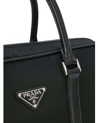 schwarze Segeltuch Aktentasche von Prada