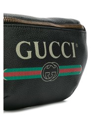 schwarze Segeltuch Bauchtasche von Gucci