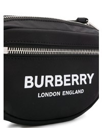 schwarze Segeltuch Bauchtasche von Burberry