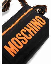 schwarze Segeltuch Bauchtasche von Moschino