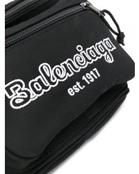 schwarze Segeltuch Bauchtasche von Balenciaga