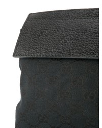schwarze Segeltuch Bauchtasche von Gucci Vintage