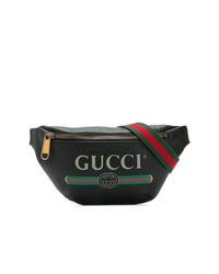 schwarze Segeltuch Bauchtasche von Gucci