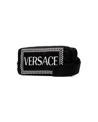 schwarze Segeltuch Bauchtasche von Versace