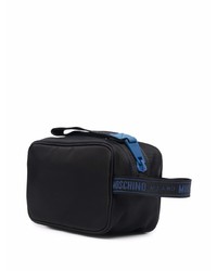 schwarze Segeltuch Bauchtasche von Moschino