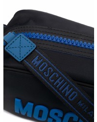 schwarze Segeltuch Bauchtasche von Moschino